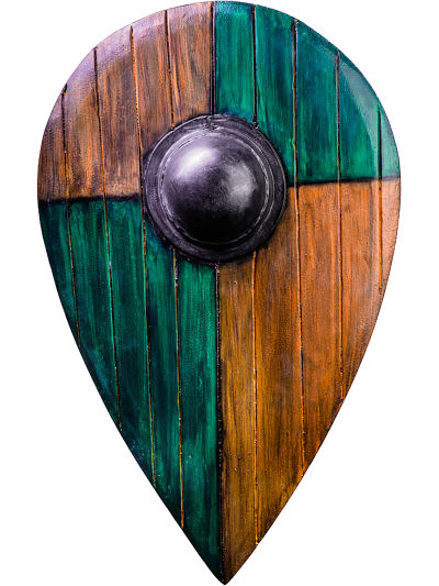  Trollfelsen LARP-Tropfenschild Holzoptik, geviertelt 